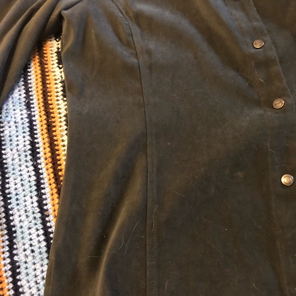 DALIA Faux Suede Shirt Jacket, Dark Green, Women’s Size M - Picture 4 of 7